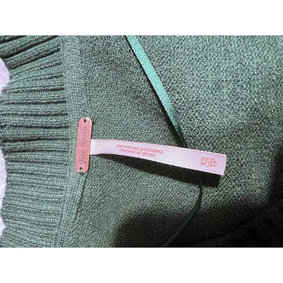 Free People Orion A-line tunic carbon copy oversized green sweater women size XS - Picture 3 of 6